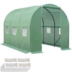 Foliekas in tunnelvorm met 6 ramen 343x200x200cm - groen, Verzenden, Nieuw