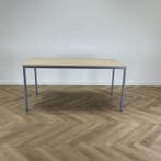 kantinetafel 160x80 cm,  licht eiken - grijs, Ophalen of Verzenden, Gebruikt, Bureau