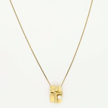 Ketting met hanger - 18 karaat Geel goud Parel