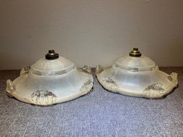 Jean Gauthier - Lamp (2) - Glas - Modèle Glaçon 1930 (Spares