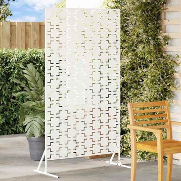 vidaXL Privacyscherm 100 x 50 x 180 cm Staal Wit, Verzenden, Nieuw, IJzer