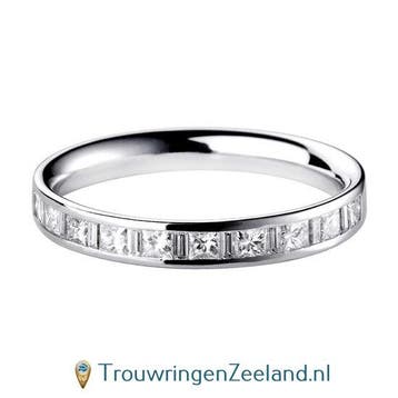 Aanschuifring in 9/18 karaat witgoud of platina 950 Vlakk..., Verzenden, Nieuw