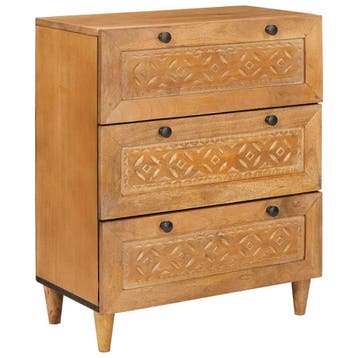 vidaXL Dressoir Lichtbruin 60 x 33 x 75 cm massief mangohout, Verzenden, Nieuw