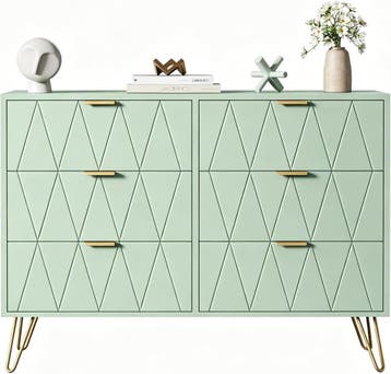 Commode - Dressoir - Ladekast - 100x34x73 cm - Groen - UEV, Verzenden, Zo goed als nieuw