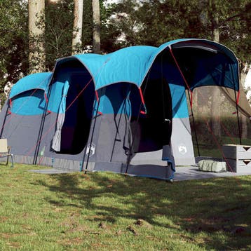vidaXL Tunneltent voor gezin 8-persoons waterdicht blauw, Verzenden, Nieuw, Tot en met 2