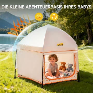 Jovikids Opvouwbare Loopspeeltuin voor Baby met Baldachijn,, Verzenden, Zo goed als nieuw