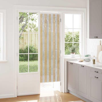vidaXL Insecten Gordijn Chenille Grijs en Beige 56 x 185 cm, Huis en Inrichting, Verzenden, Nieuw, Grijs