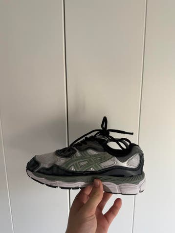 Asics Gel-NYC  – Grijs/Legergroen – Maat 38, Verzenden, Sneakers of Gympen, Gedragen, Asics