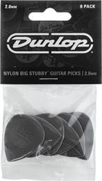 Jim Dunlop 445P200 nylon Big Stubby Plectrum 2.00 mm 6-pack, Ophalen of Verzenden, Nieuw, Elektrische gitaar