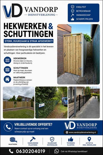 Hekwerken & Schuttingen van Topkwaliteit Scherpe Prijze