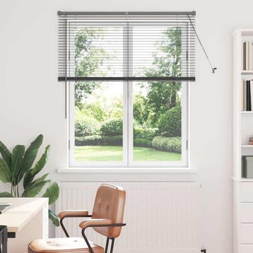 vidaXL Venetiaanse jaloezieën Donkergrijs 130 x 110 cm, Verzenden, Nieuw, Grijs