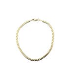 Gouden platte gourmet schakelarmband, Sieraden, Tassen en Uiterlijk, Armbanden, Ophalen of Verzenden, Gebruikt, Overige kleuren