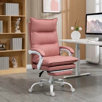 Massage Bureaustoel Roze – 6 Punten, 5 Modi en Voetsteun, Verzenden, Nieuw, Overige kleuren, Eén