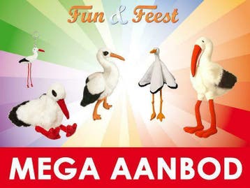 Ooievaar knuffel mega aanbod - Pluche ooievaar knuffels, Ophalen of Verzenden, Nieuw, Overige typen