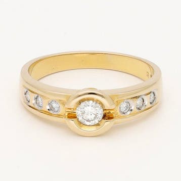 Ring - 14 karaat Geel goud Diamant (Natuurlijk), Nieuw