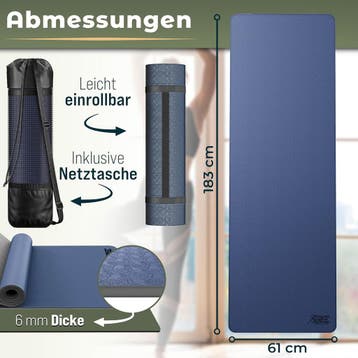 Yogamat - Fitness mat - Sportmat - Yoga mat extra dik - 183x, Verzenden, Zo goed als nieuw