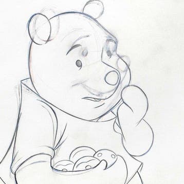 Winnie the Pooh Original Animation Drawing Piglets Grote, Nieuw