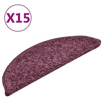 vidaXL Trapmatten 15 st 56x17x3 cm Donkerpaars Halfrond, Verzenden, Nieuw