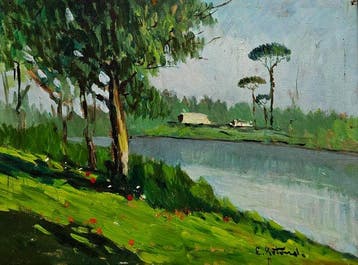 European School (Early 20th century) - Green Reflections