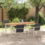 vidaXL Tuin eettafelset 5 pcs Bruin Massief Teakhout, Verzenden, Nieuw, 5 zitplaatsen