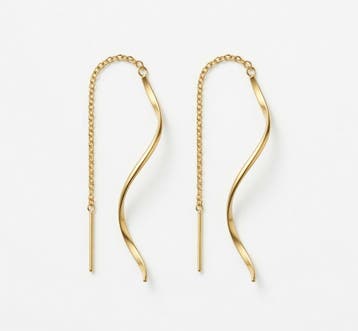 Goud-Stijl Vergulde Spiraal Hangende Oorbellen, Overige materialen, Hangers, Nieuw, Ophalen of Verzenden