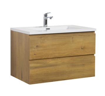 Badkamermeubel Set Angela 80cm Eiken Badmeubel, Verzenden, Nieuw, Wastafelkast