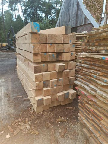 Eiken Balken: 15x15, 20x20, 25x25 en Maatwerk, Tuin en Terras, Palen, Balken en Planken, Nieuw, 250 cm of meer, Palen, Hardhout
