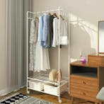 2-laags Metalen Kledingrek op Wielen met Planken en Haken, Verzenden, Nieuw