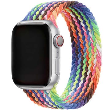 Apple Watch bandje Onyx - gevlochten - solo - nylon - pride, Verzenden, Nieuw