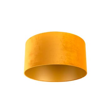 Velours lampenkap geel 50/50/25 met gouden binnenkant, Verzenden, Nieuw, Geel