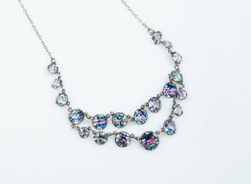 835 zilver - kiezelstenen - Ketting met hanger