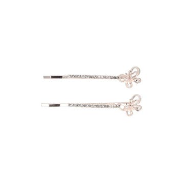 schuifspeldjes 6cm - Vlinder met Strass Steentjes - Zilver -, Nieuw