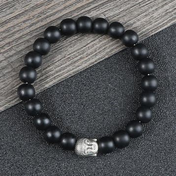 Buddha Hoofd Armband - Natuursteen & Lavasteen Kralen - Yoga, Verzenden, Nieuw