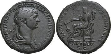 Sesterz 98-117 n Chr Rom Trajanus 98-117 n Chr, Postzegels en Munten, Verzenden