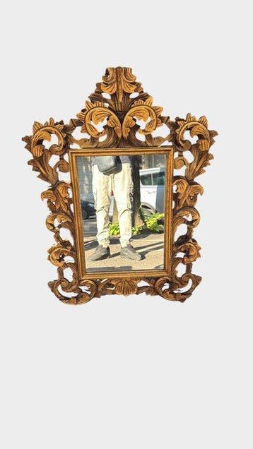 Spiegel - Hout, Antiek en Kunst, Curiosa en Brocante