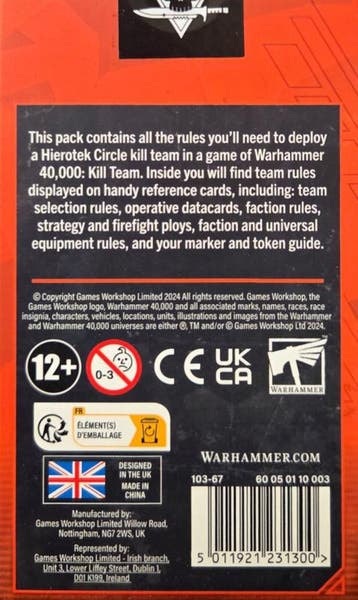 Kill Team Hierotek Circle datacards (Warhammer nieuw), Ophalen of Verzenden, Nieuw