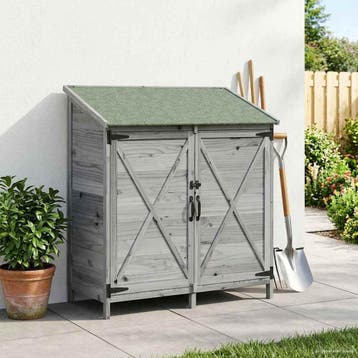 vidaXL Tuinschuur Grijs 106 x 56 x 113,5 cm Massief, Verzenden, Nieuw