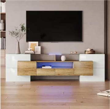 Hoogglans TV-Lowboard – TV Meubel met LED-Verlichting 200 cm, Verzenden, Nieuw