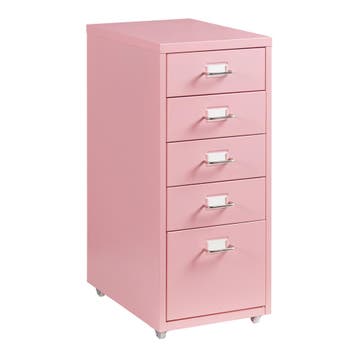 Kantoorkast Kökar ladekast op wielen 69x28x41 cm roze [en.ca, Huis en Inrichting, Verzenden, Nieuw