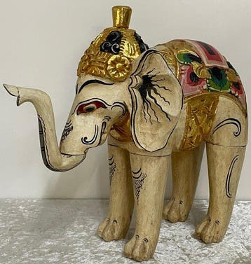 Houten Ceremoniële Olifant - India (Zonder minimumprijs)