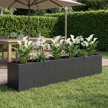 vidaXL Plantenbak Zwart 280 x 40 x 60 cm Koudgewalst staal, Tuin en Terras, Verzenden, Minder dan 60 cm, Nieuw, Metaal