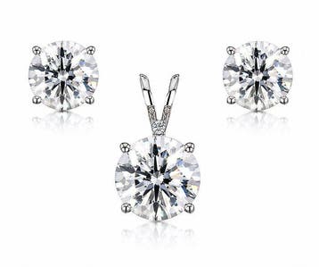 2-delige sieradenset - 14 karaat Witgoud - 10.94ct. tw.