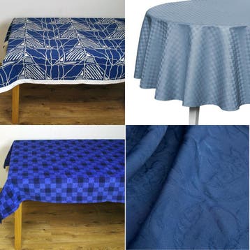Grote collectie blauwe tafelkleden / tafellakens - ook rond, Ophalen of Verzenden, Nieuw, Binnen