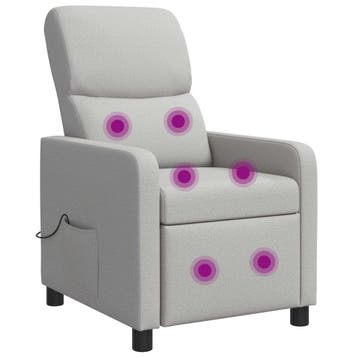vidaXL Massage Recliner Wolkengrijs Stof, Verzenden, Nieuw