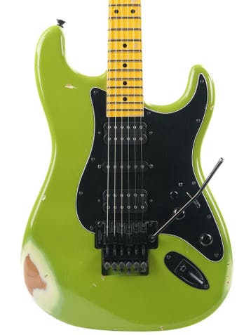 Nash Guitars S81 Lime Green HSH Superstrat 2019 (Instrument), Ophalen of Verzenden, Zo goed als nieuw, Solid body, Met versterker
