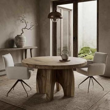 Ronde eettafel suarhout | Spinvoet - 120cm | World of Brosi, Ophalen of Verzenden, Nieuw