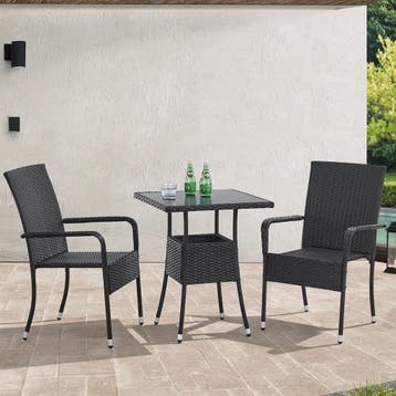 Polyrotan Tuintafel / Bijzettafel / Balkontafel Yoro - Vierk, Verzenden, Nieuw