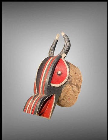 Baoulé-masker met hoorns - Baoulé-sculptuur - Baule -