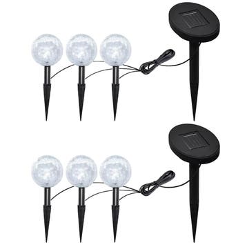 vidaXL Tuinlampen 6 st LED met grondankers en zonnepanelen, Tuin en Terras, Verzenden, Nieuw, Glas