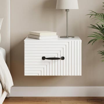 vidaXL Wandbeugel Bedkast Hoogglans Wit 34,5 x 33 x 20 cm, Minder dan 45 cm, Verzenden, Nieuw, Minder dan 55 cm
